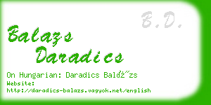 balazs daradics business card